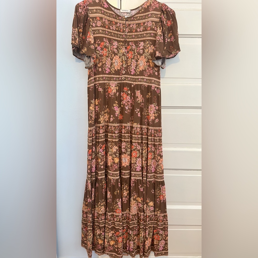 Reserved 🌸 SPELL 🌸 Meadowland Flutter Sleeve Dress. Sz Small.